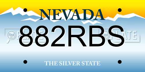 882RBS Nevada License Plate