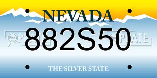 882S50 Nevada License Plate