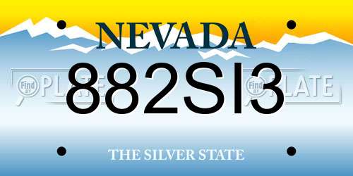 882SI3 Nevada License Plate