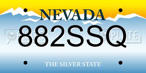 882SSQ Nevada License Plate