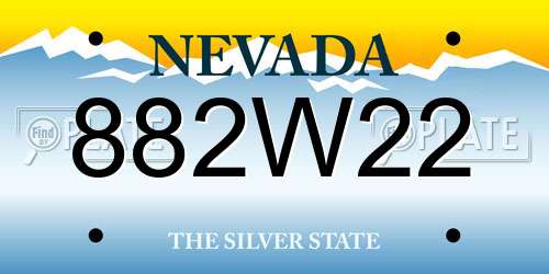 882W22 Nevada License Plate