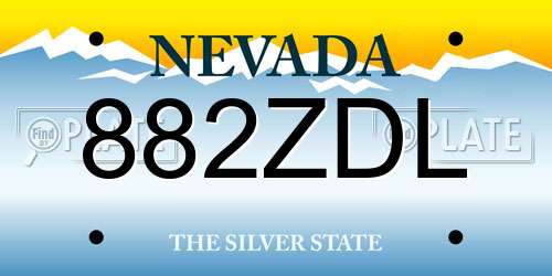 882ZDL Nevada License Plate