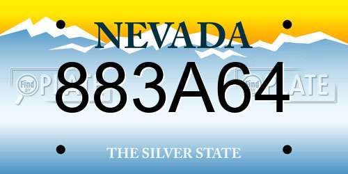 883A64 Nevada License Plate