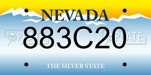 883C20 Nevada License Plate