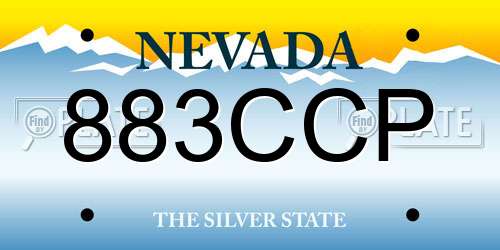 883CCP Nevada License Plate