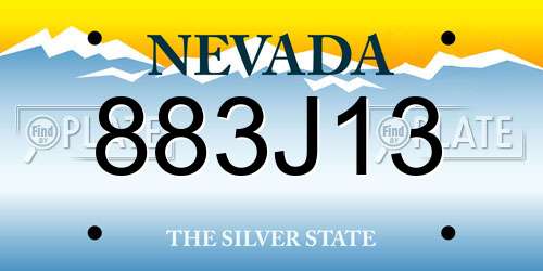 883J13 Nevada License Plate