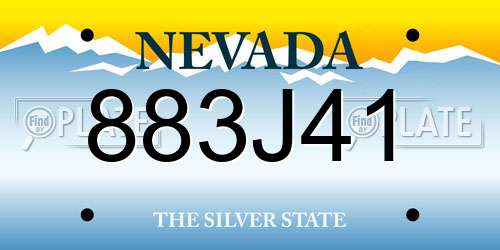 883J41 Nevada License Plate
