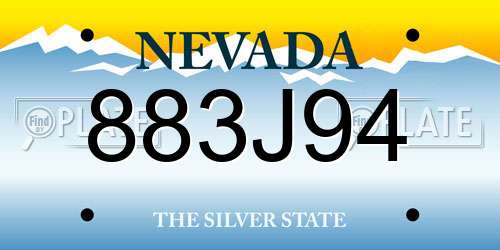 883J94 Nevada License Plate