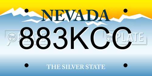 883KCC Nevada License Plate