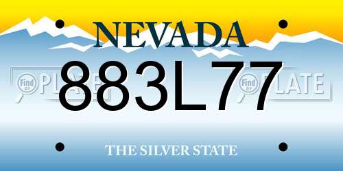 883L77 Nevada License Plate