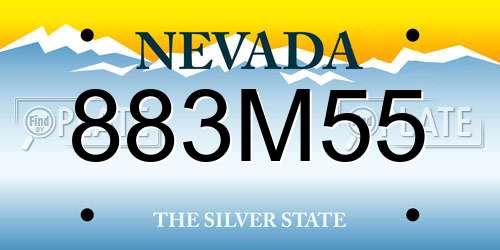 883M55 Nevada License Plate