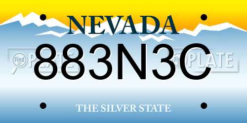 883N3C Nevada License Plate