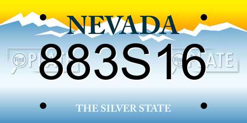 883S16 Nevada License Plate