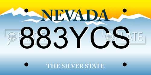 883YCS Nevada License Plate