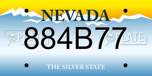 884B77 Nevada License Plate