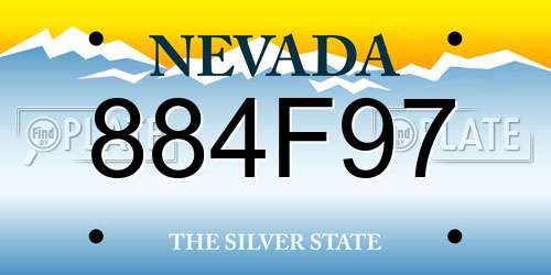 884F97 Nevada License Plate