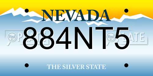 884NT5 Nevada License Plate