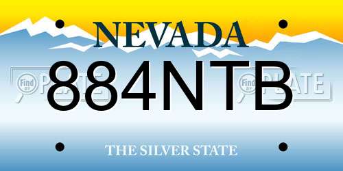884NTB Nevada License Plate
