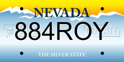 884ROY Nevada License Plate