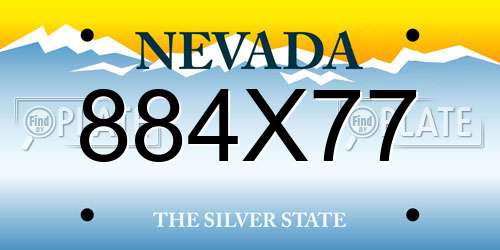 884X77 Nevada License Plate