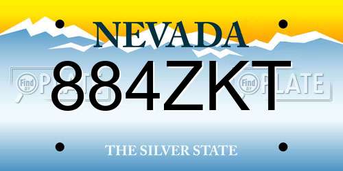 884ZKT Nevada License Plate