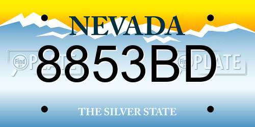 8853BD Nevada License Plate