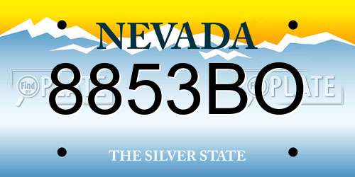 8853BO Nevada License Plate