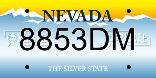 8853DM Nevada License Plate