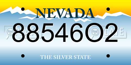88546O2 Nevada License Plate
