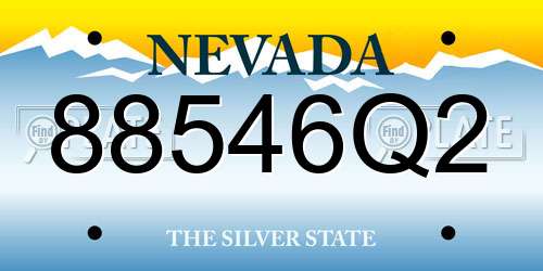 88546Q2 Nevada License Plate