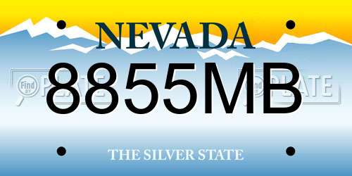 8855MB Nevada License Plate
