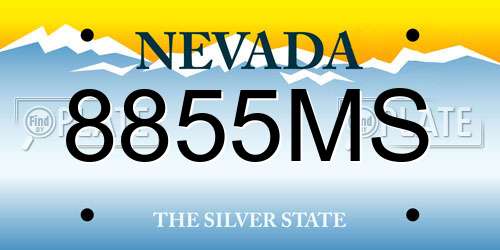 8855MS Nevada License Plate