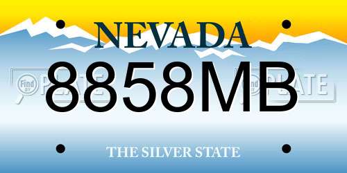 8858MB Nevada License Plate