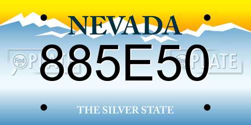 885E50 Nevada License Plate