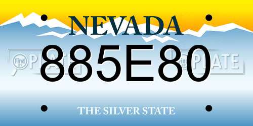 885E80 Nevada License Plate