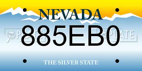 885EB0 Nevada License Plate