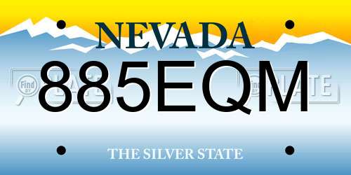 885EQM Nevada License Plate