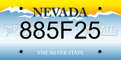 885F25 Nevada License Plate