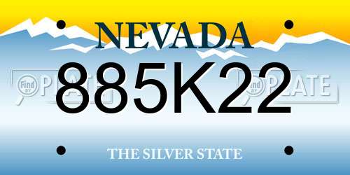 885K22 Nevada License Plate