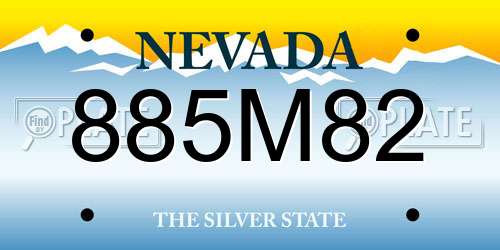 885M82 Nevada License Plate