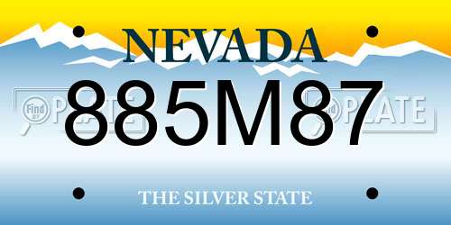 885M87 Nevada License Plate