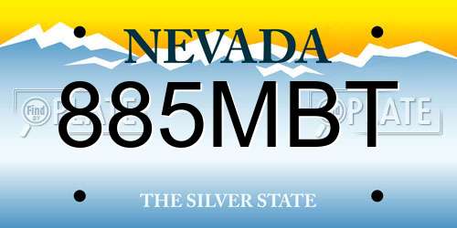 885MBT Nevada License Plate