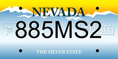 885MS2 Nevada License Plate