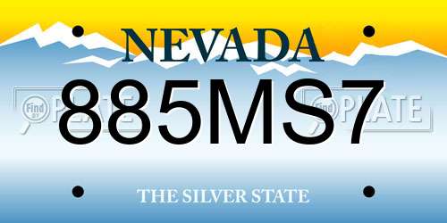 885MS7 Nevada License Plate