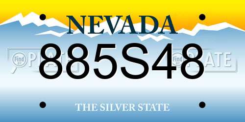 885S48 Nevada License Plate
