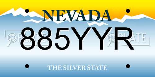885YYR Nevada License Plate