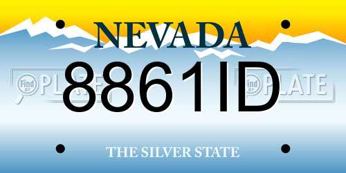 8861ID Nevada License Plate