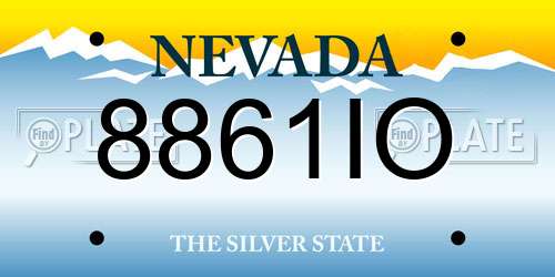 8861IO Nevada License Plate