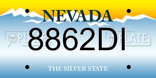 8862DI Nevada License Plate