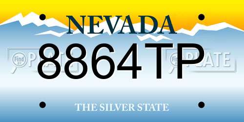 8864TP Nevada License Plate